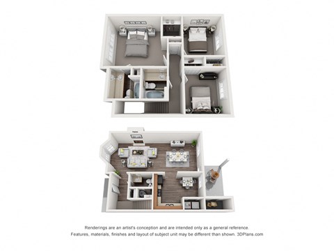 3 bedroom 2 bathroom floorplan